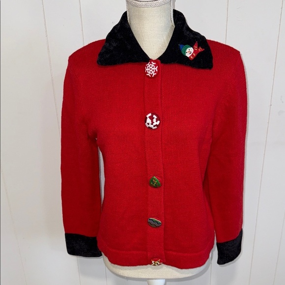 Mercer Street Studio Jackets & Blazers - Mercer Street Studio Red Jacket with Black Collar